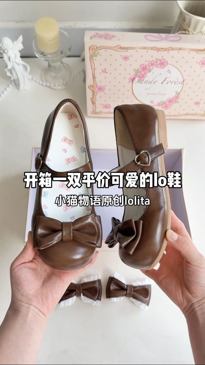 圆头 袢扣 中口鞋 皮革 