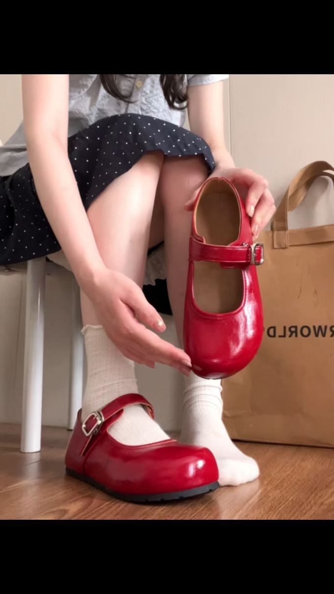 异形头-分趾 袢扣 中口鞋 皮革 