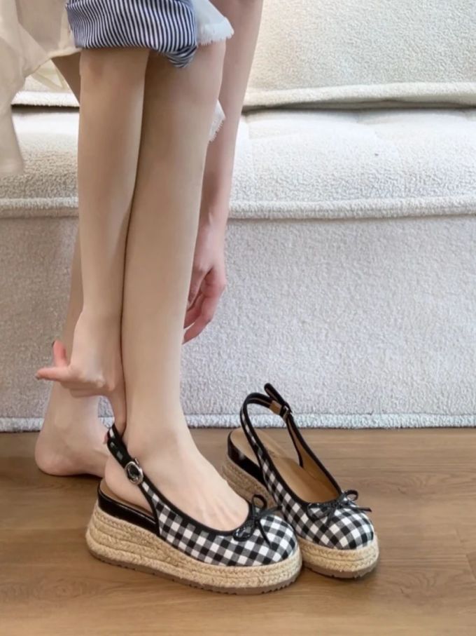 厚底 圆头 低帮 袢扣 中口鞋 布面 