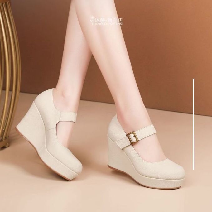 厚底 圆头 袢扣 中口鞋 