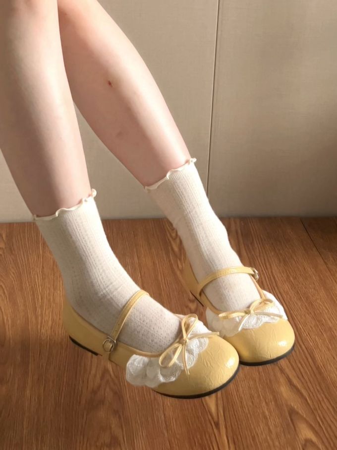 圆头 中口鞋 皮革 