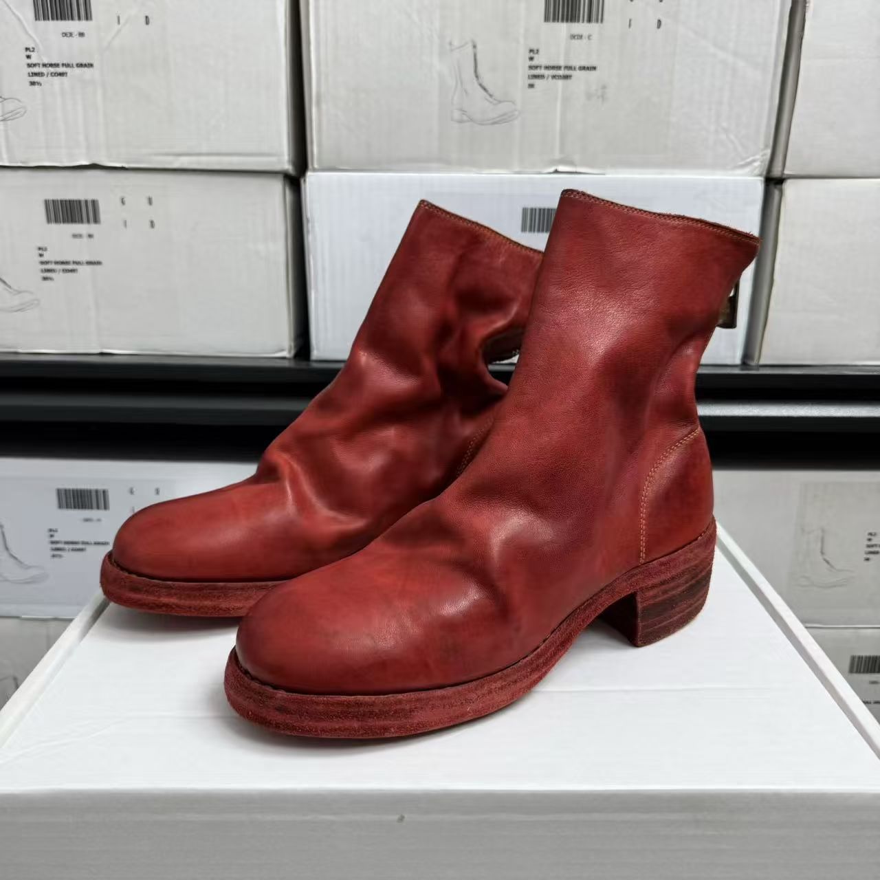 粗跟 圆头 皮革  - VALI鞋履AI设计主图