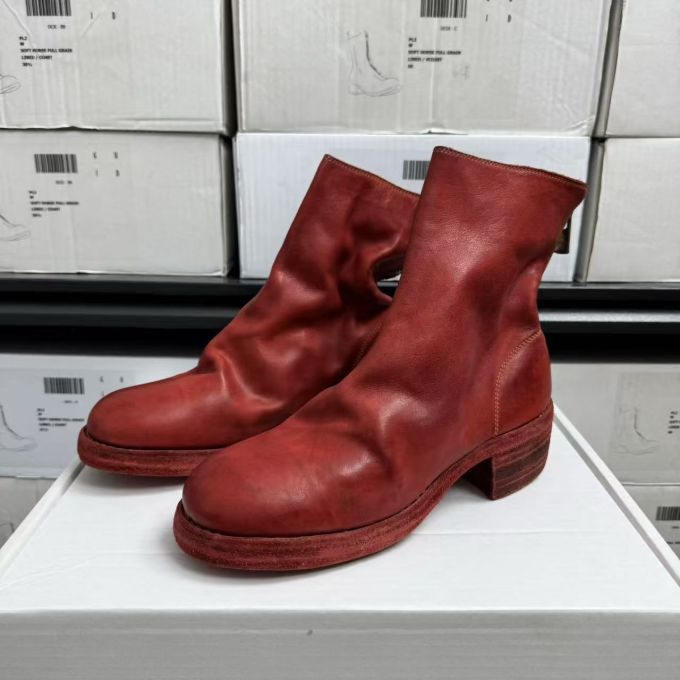 粗跟 圆头 皮革 