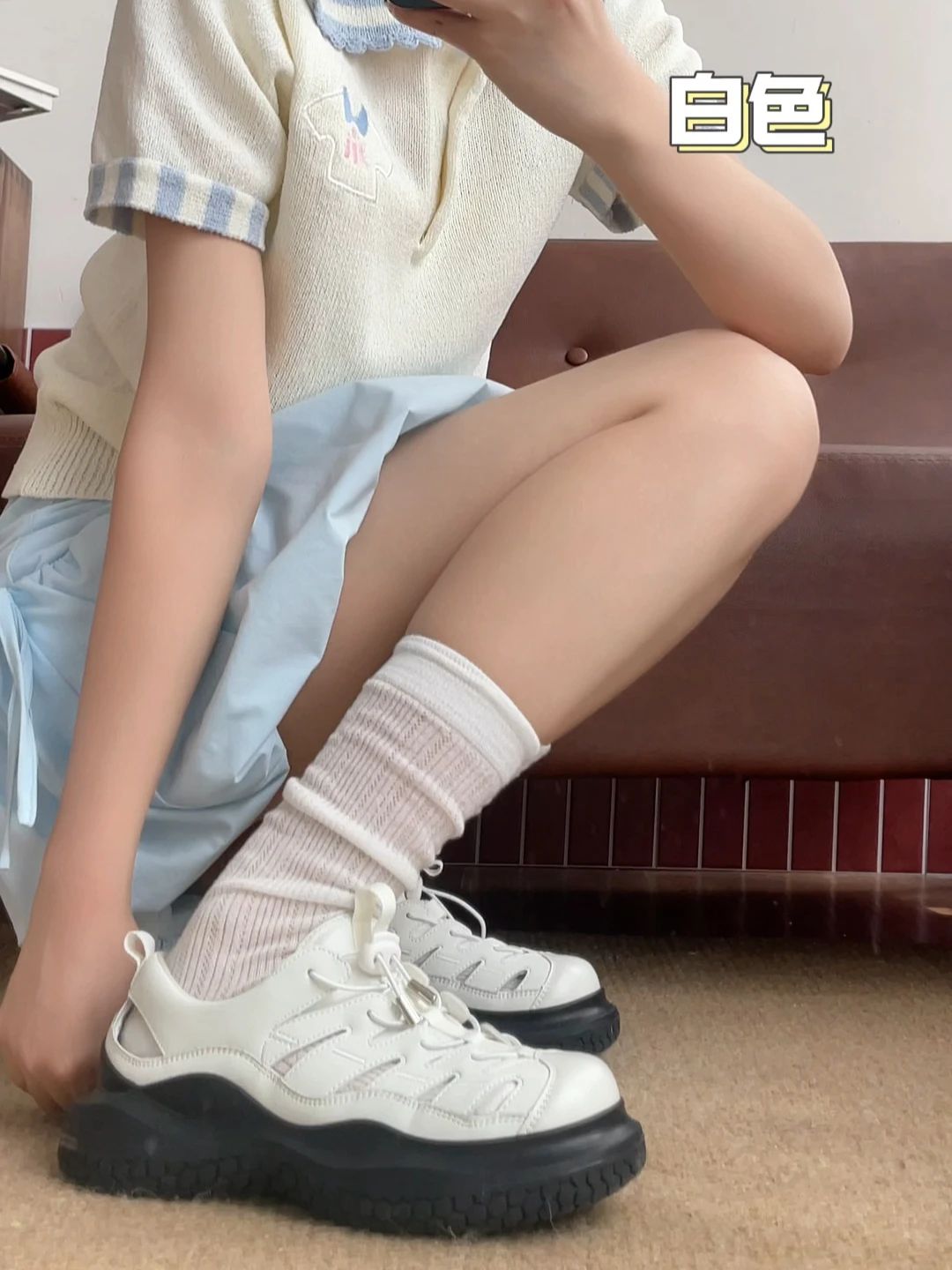 毛纺 基础袖 边缘装饰 细针 蒸气灰 银桦色 基础扣饰  - VALI鞋履AI设计主图