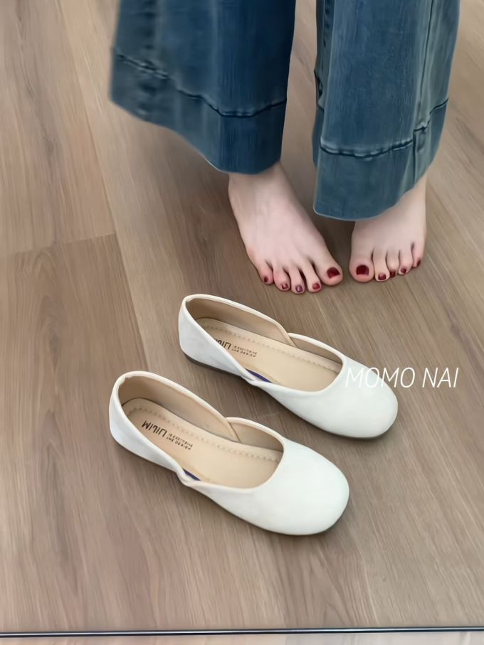 圆头 中口鞋 皮革 