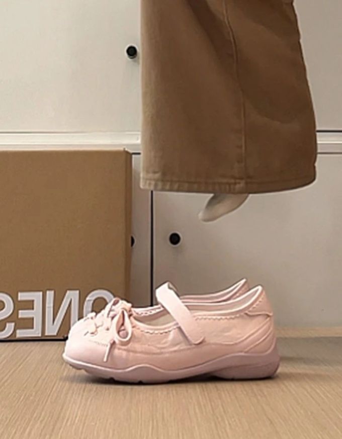 平底 魔术贴 中口鞋 皮革 