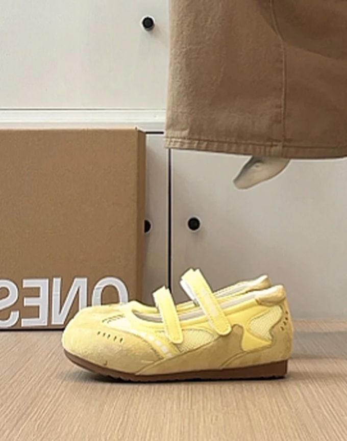 平底 松紧带 中口鞋 皮革 
