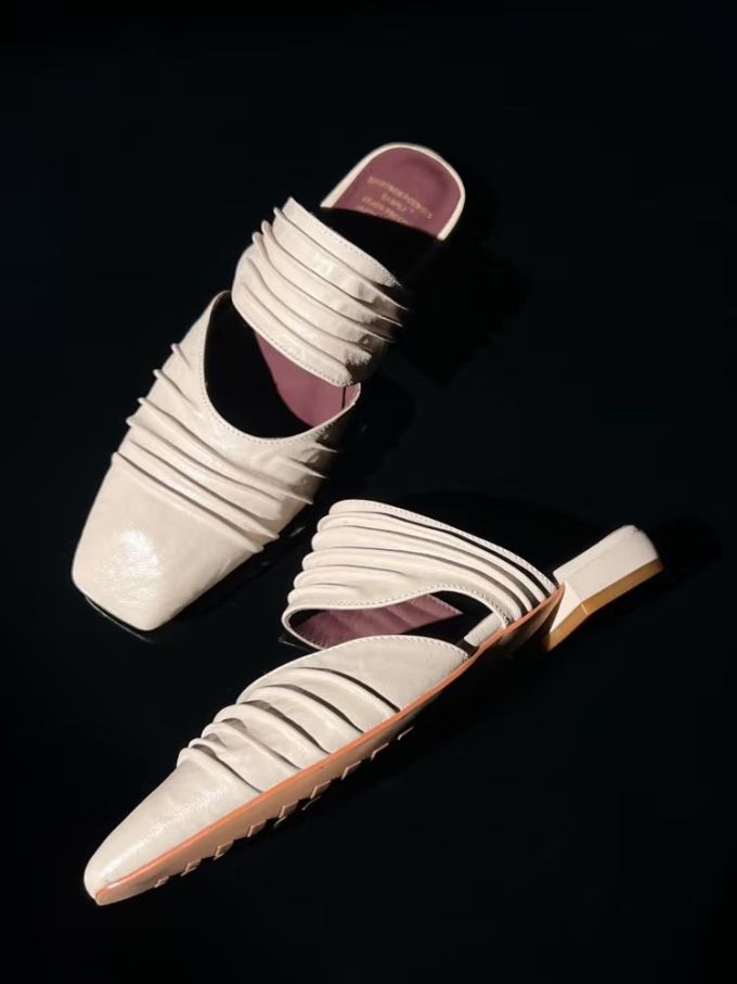 方头 中口鞋 皮革 