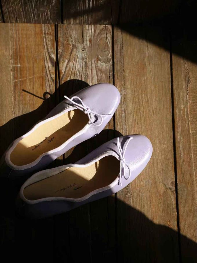 圆头 一脚蹬 中口鞋 皮革