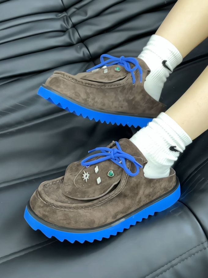 圆头 低帮 系带 皮革 