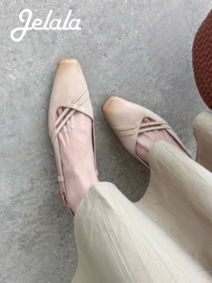 尖头 中口鞋 皮革 