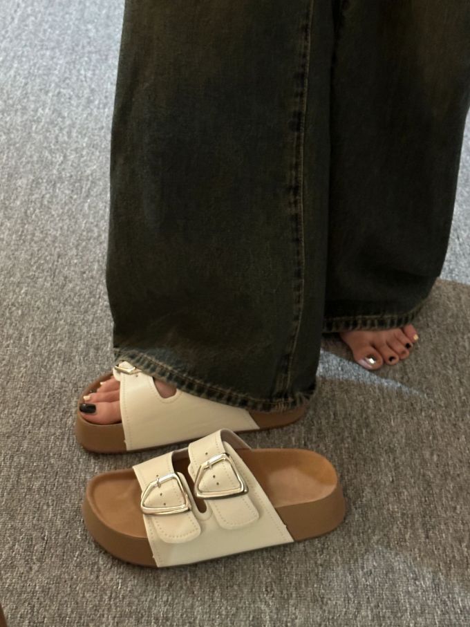 圆头 无帮 袢扣 皮革 
