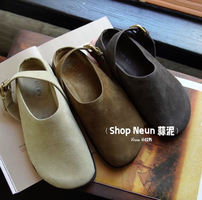 圆头 低帮 袢扣 深口鞋 皮革 
