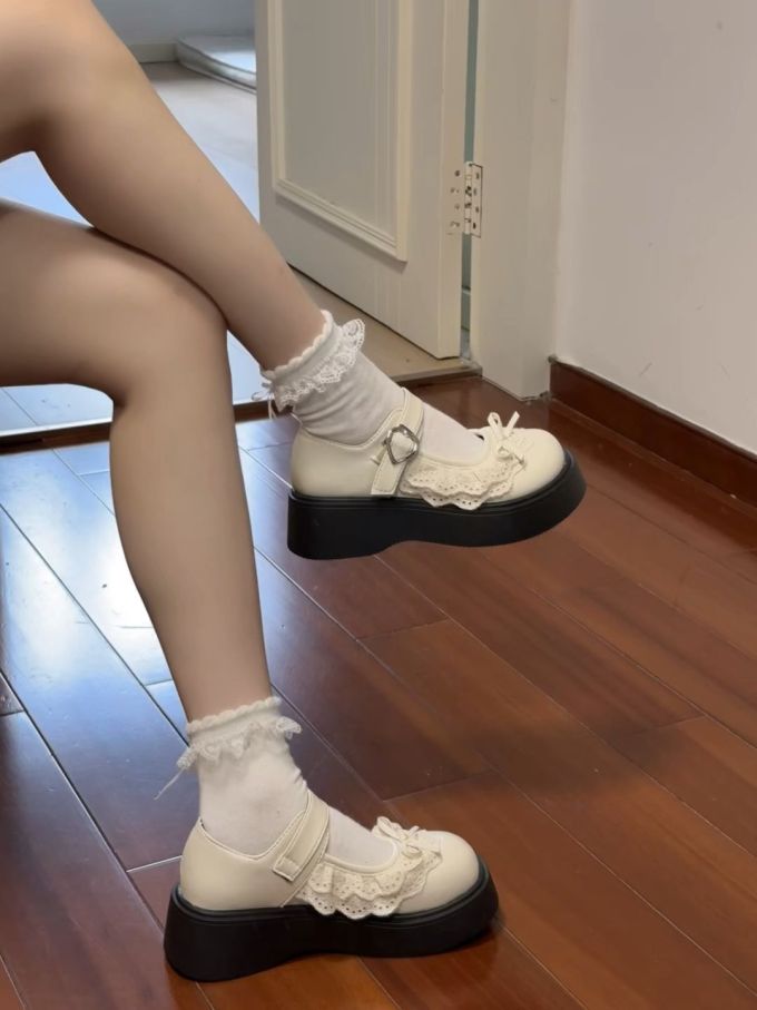 厚底 圆头 中口鞋 皮革