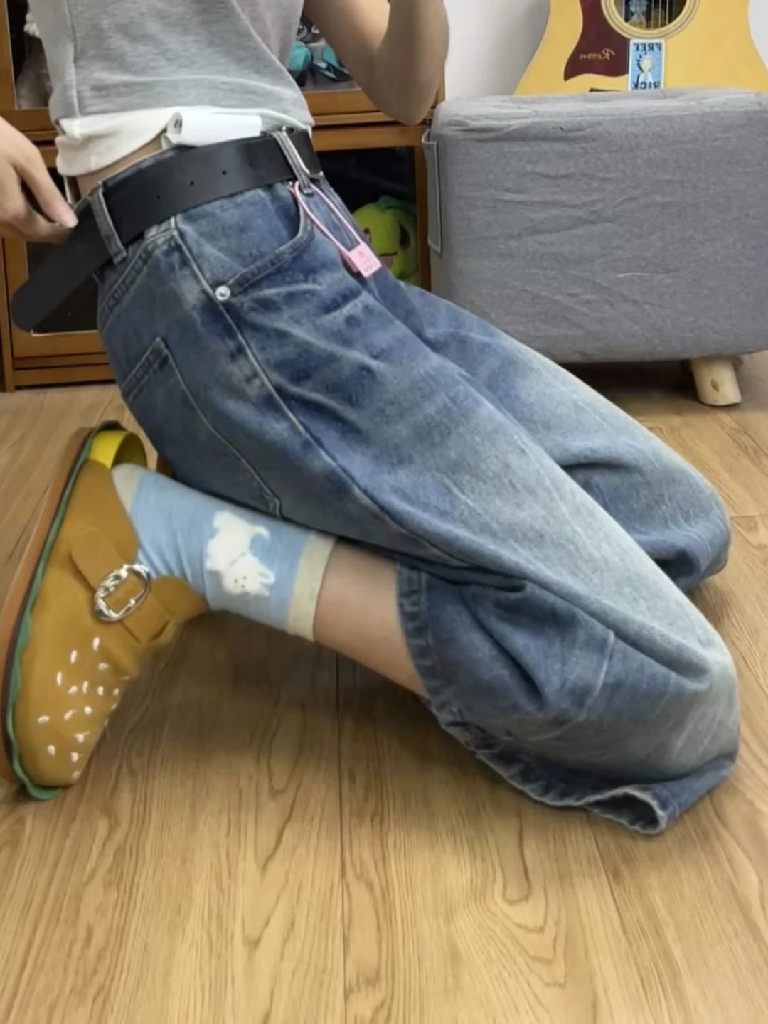 牛仔面料 洗水 全蚀色 中国蓝  - VALI鞋履AI设计主图