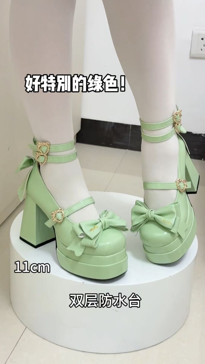 厚底 圆头 袢扣 浅口鞋 皮革 