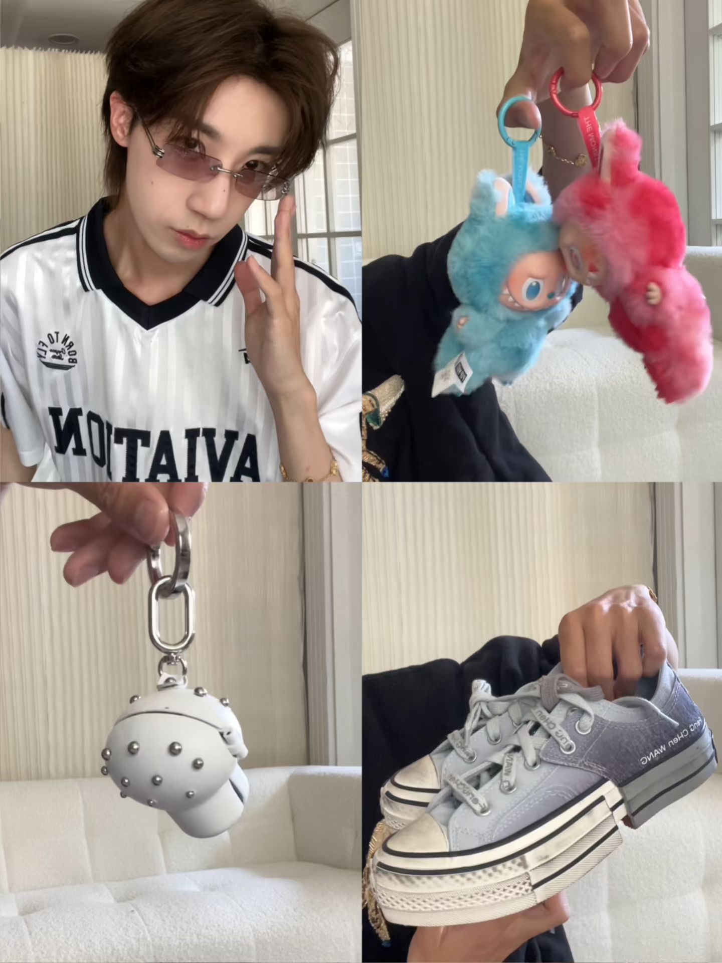 针织面料 polo领 基础袖 局部印染 印花 边缘装饰 蓝黑色 气泡白 蒸汽蓝色 云雾色  - VALI鞋履AI设计主图