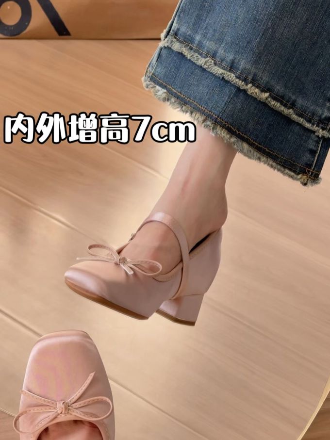 圆头 浅口鞋 皮革 