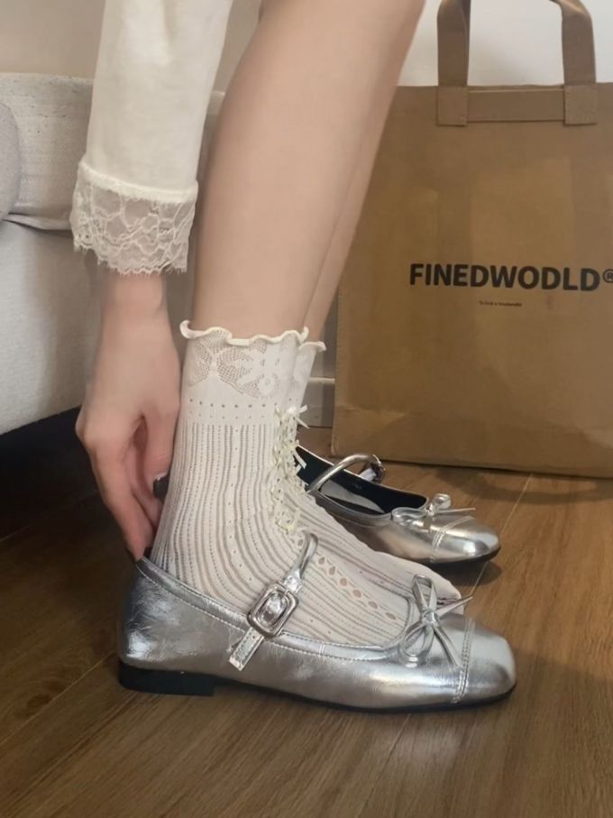 平底 圆头 中口鞋 皮革
