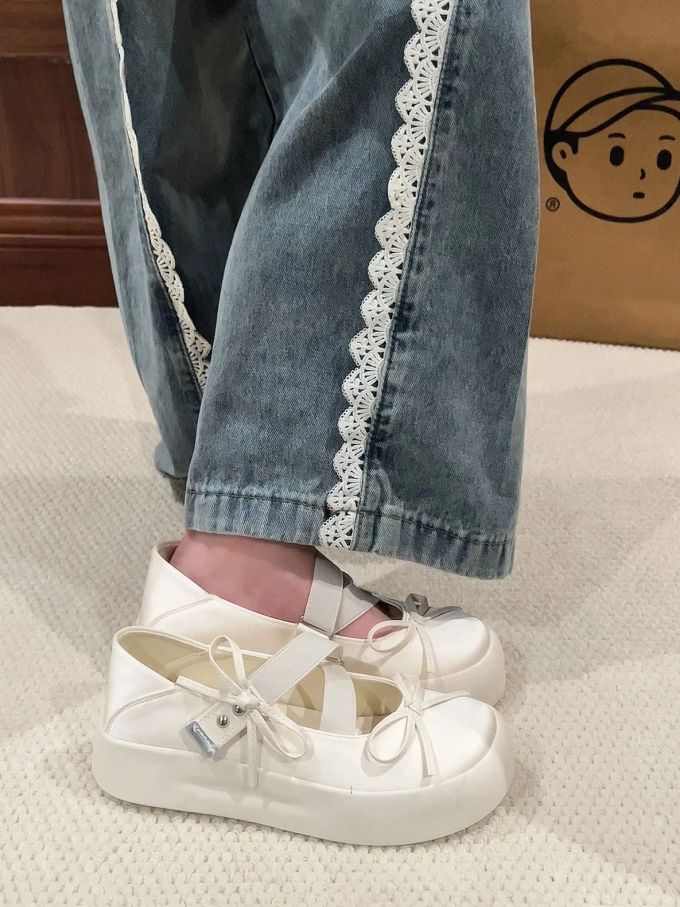 厚底 圆头 浅口鞋 皮革 