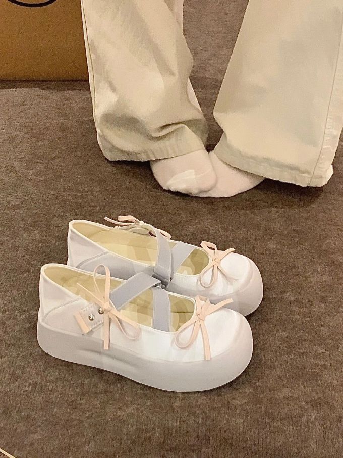 厚底 圆头 松紧带 浅口鞋 