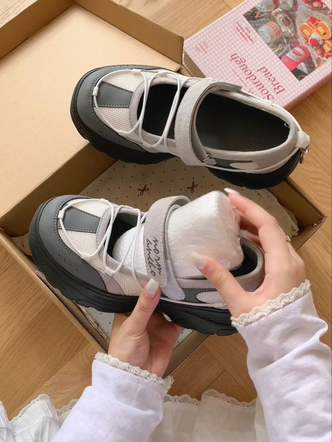 圆头 魔术贴 中口鞋 皮革