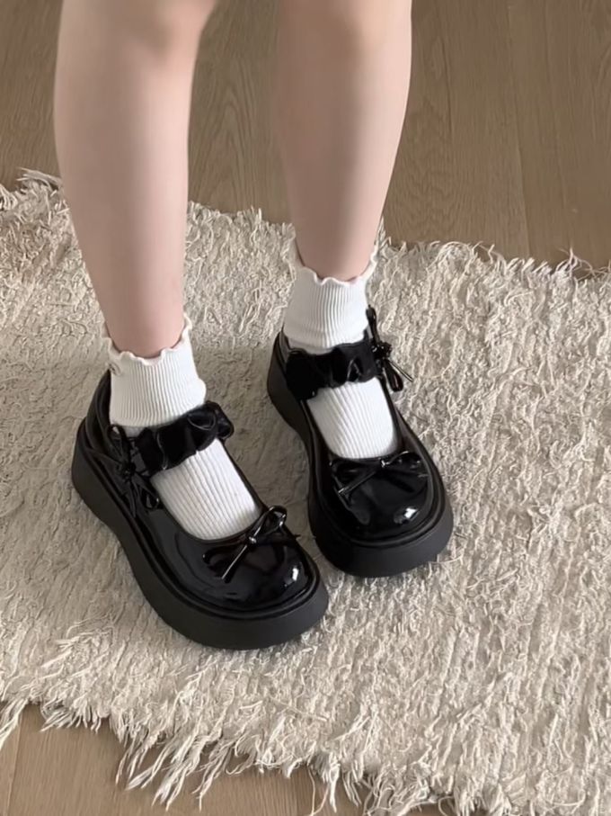 圆头 中口鞋 皮革 