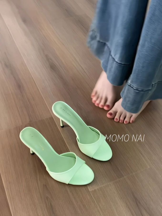粗跟 无帮 皮革