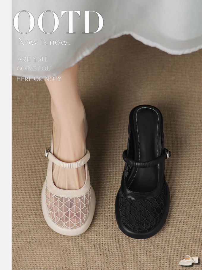圆头 袢扣 中口鞋 皮革