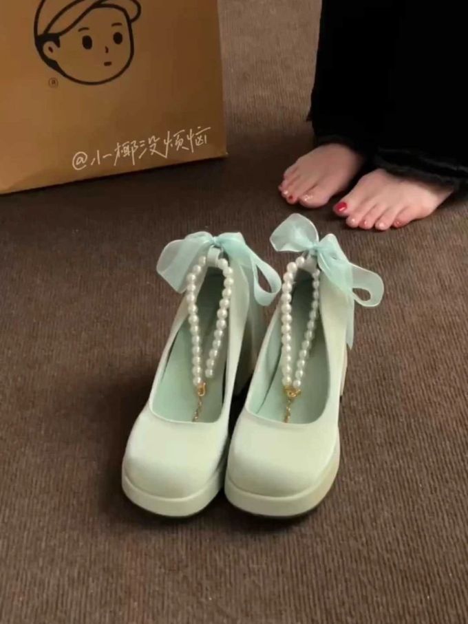 方头 中口鞋 皮革 