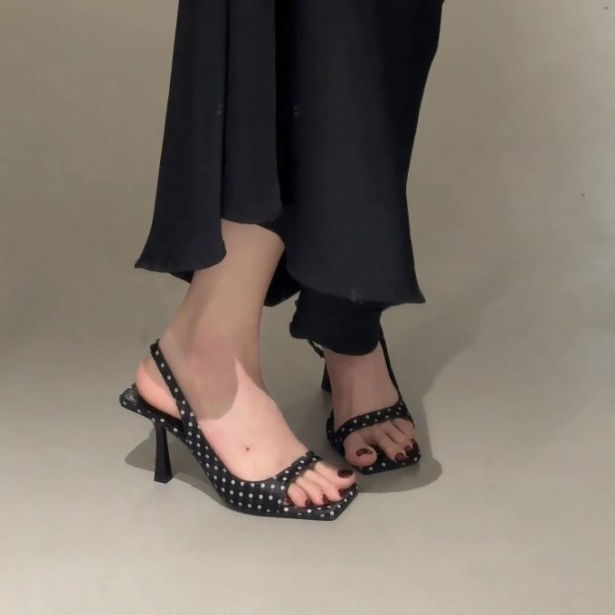 高跟 细跟 无帮 皮革