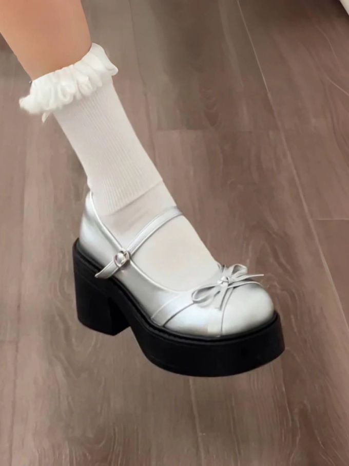 圆头 袢扣 中口鞋 皮革 