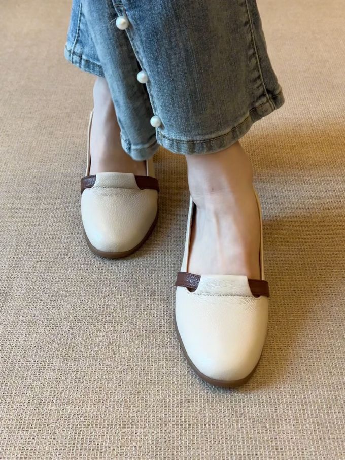 方头 低帮 中口鞋 皮革