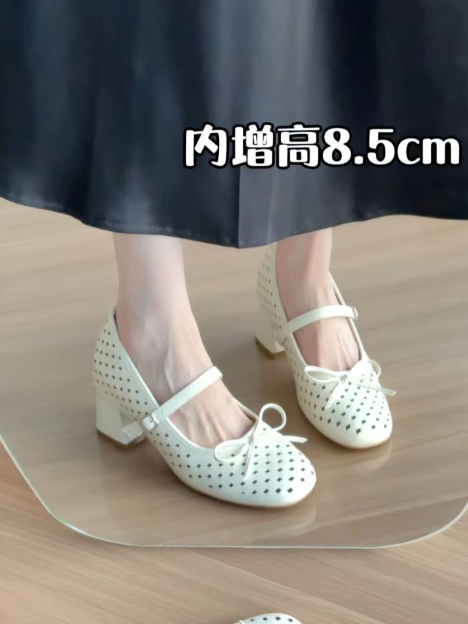 圆头 浅口鞋 皮革 