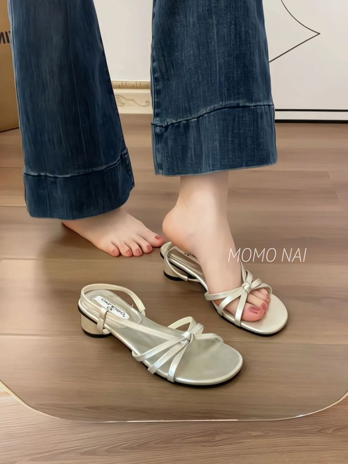 低跟 粗跟 无帮 皮革 