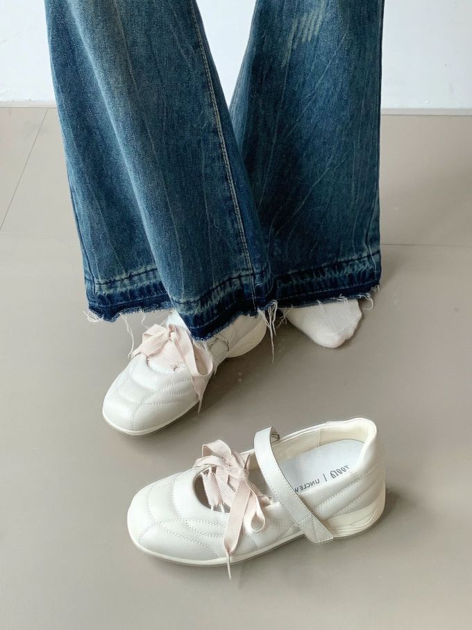 方头 系带 中口鞋 皮革