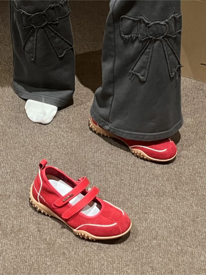 厚底 圆头 魔术贴 中口鞋 皮革