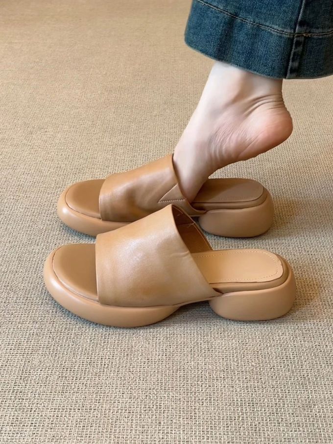 厚底 无帮 皮革