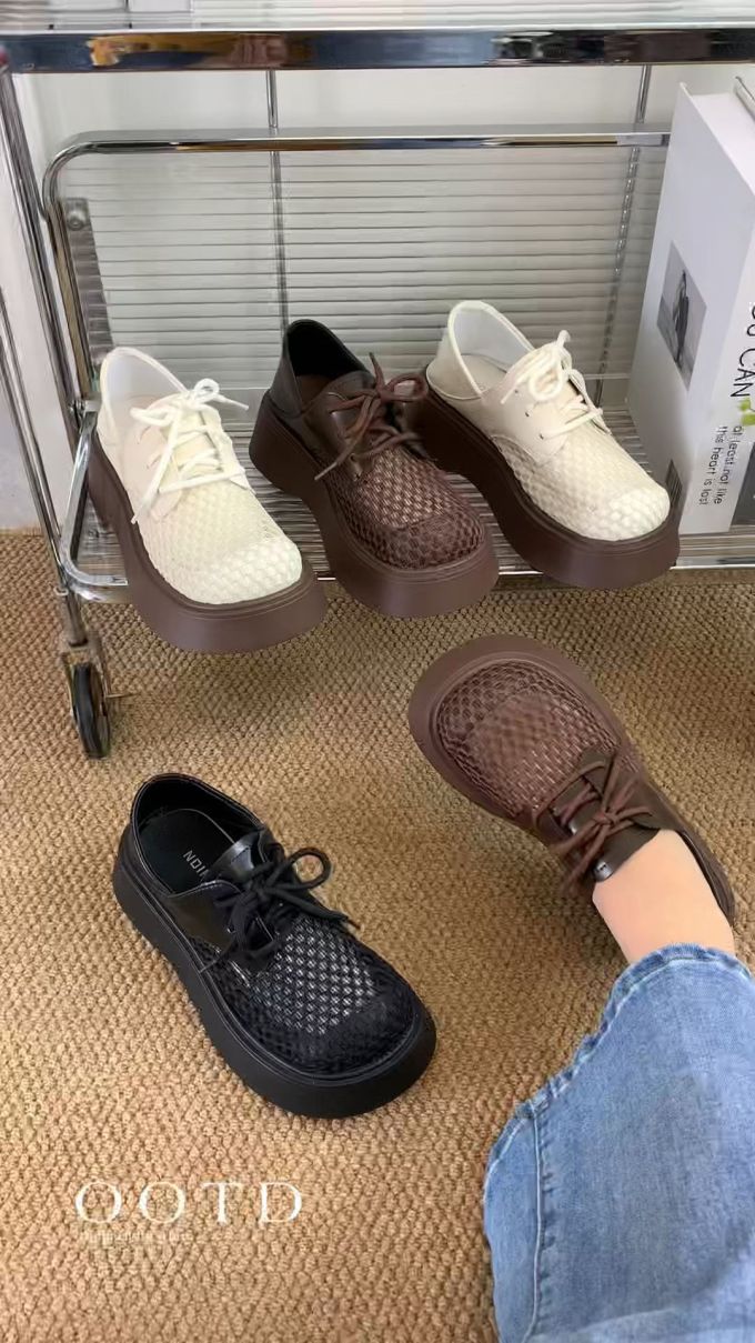 圆头 低帮 系带 网面 