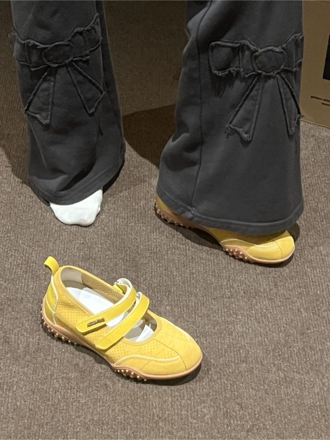 厚底 圆头 松紧带 中口鞋 皮革