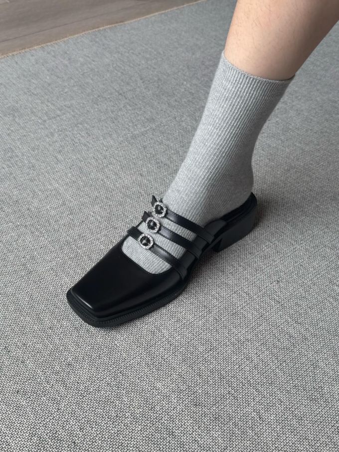 方头 中口鞋 皮革