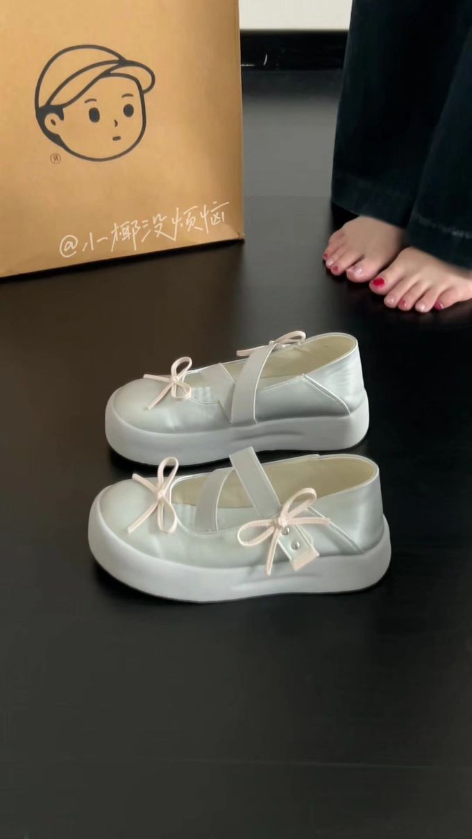 平底 圆头 浅口鞋 皮革
