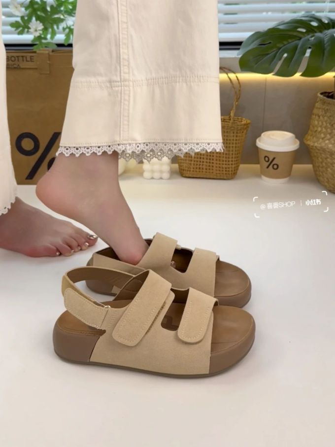 无帮 皮革 魔术贴