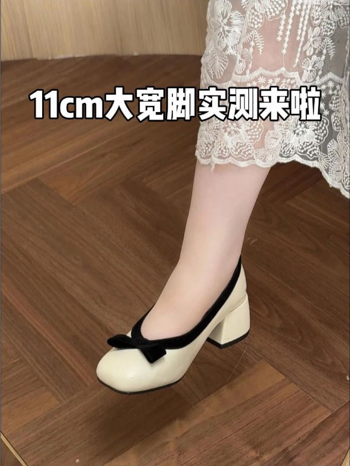 中跟 粗跟 方头 低帮 一脚蹬 浅口鞋 皮革