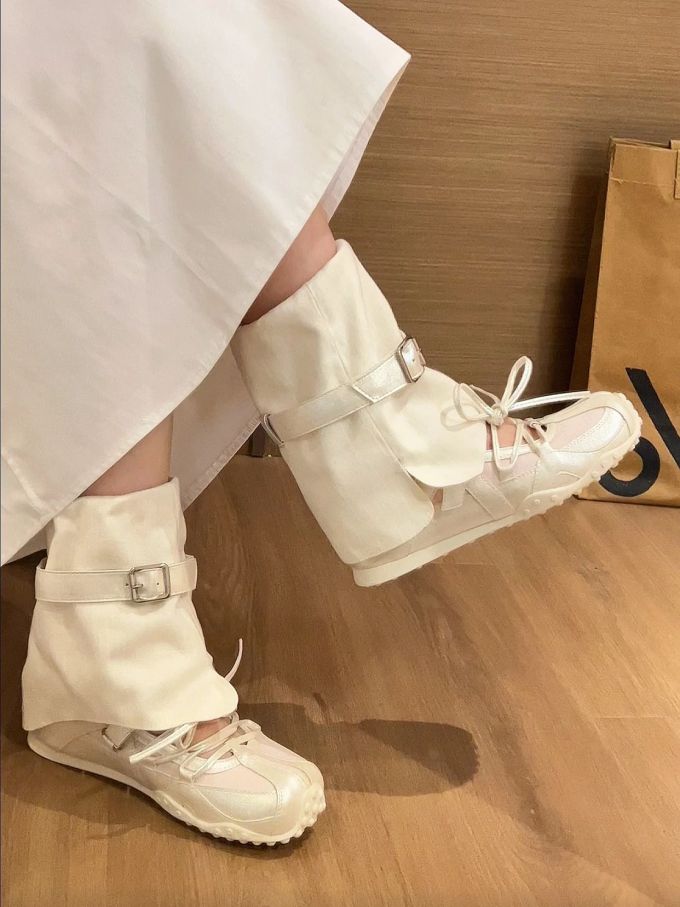 方头 低帮 系带 袢扣 中口鞋 皮革