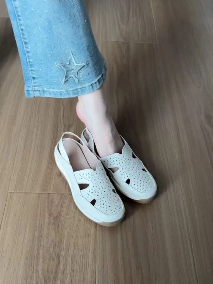 圆头 低帮 松紧带 深口鞋 皮革