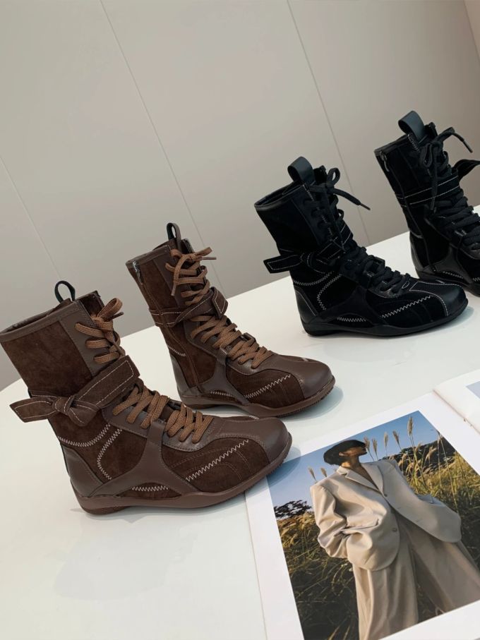 高帮 系带 皮革