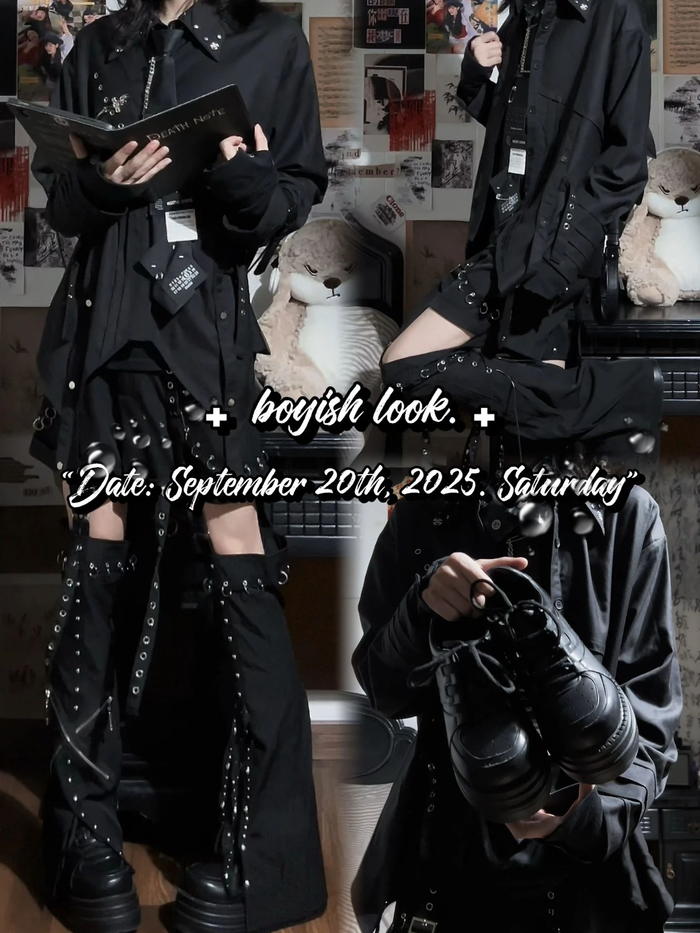 H型 衬衫领 中长袖 基础袖 基础扣饰 朋克摇滚 H型 衬衫领 中长袖 基础袖 基础扣饰 朋克摇滚 - VALI鞋履AI设计主图