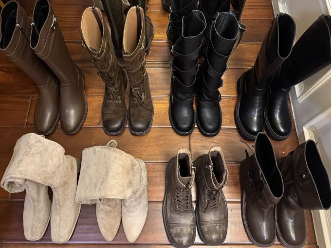 月夜色 白红色 游牧黄 圆头 皮革