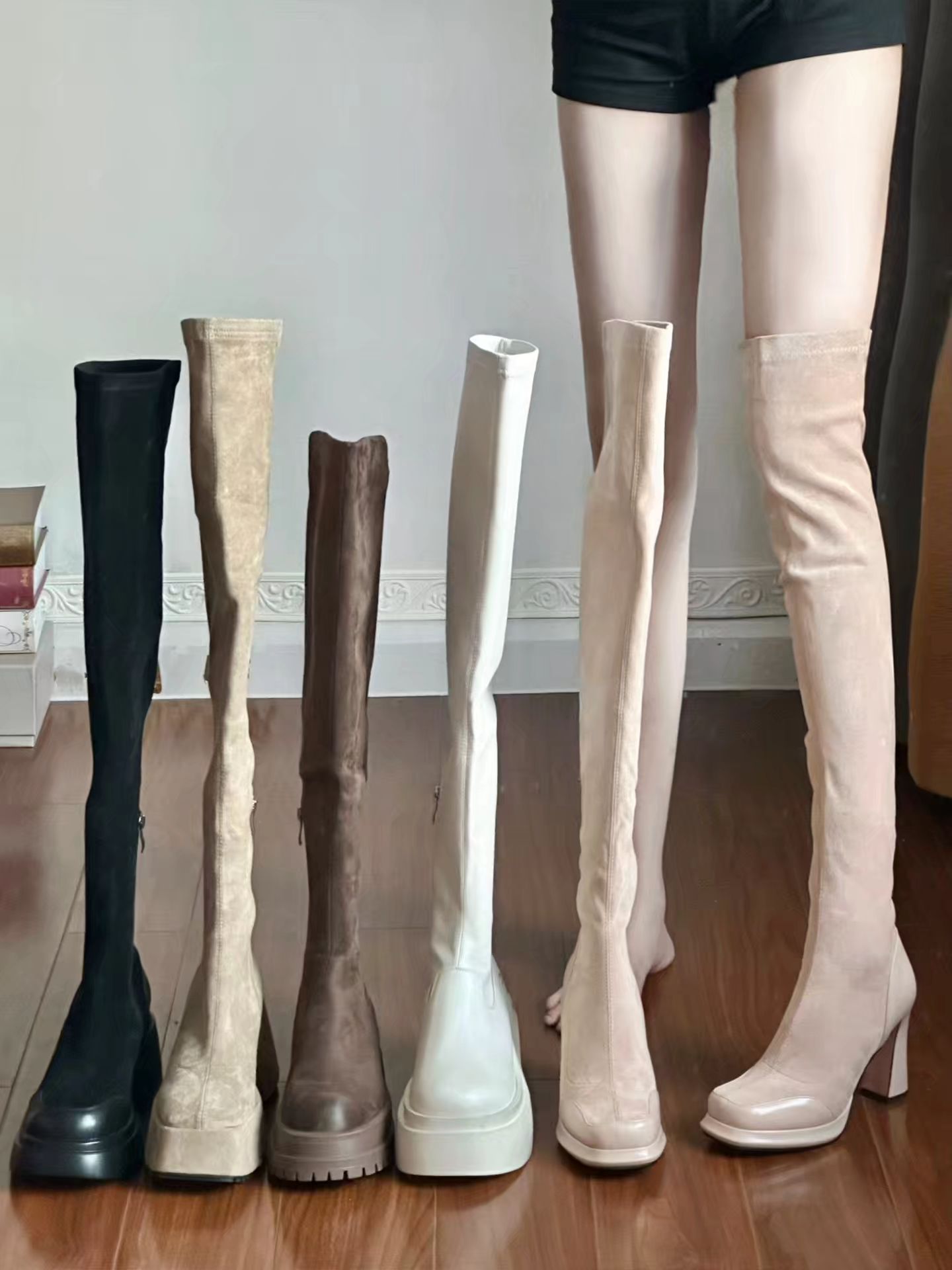 杏仁桃 蘑菇灰 贝壳色 尖头 皮革  - VALI鞋履AI设计主图